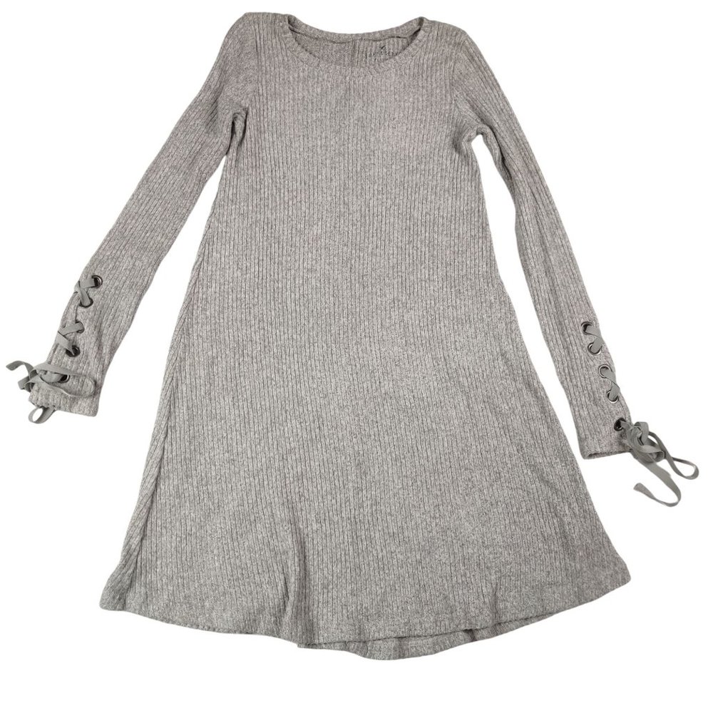 American Eagle Womens Dress Long Sleeve Ribbed Knit Soft & Sexy Plush Grey sz S